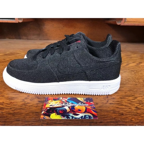 Nike Air Force Womens Glitter Black Shoes Multi Sz - Picture 4 of 6